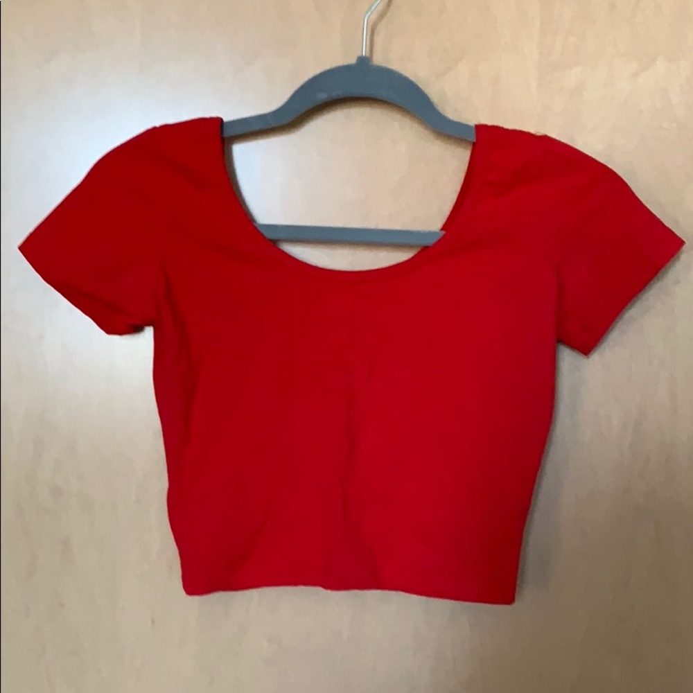 Bright red cropped tshirt
